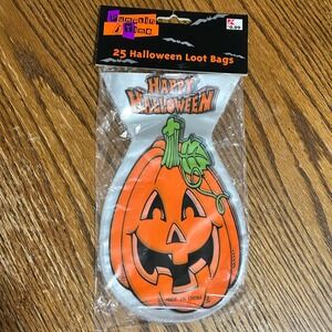 Vintage Pumpkin Time Halloween Loot Bags 25 Count‎ Kmart NOS Party Favors